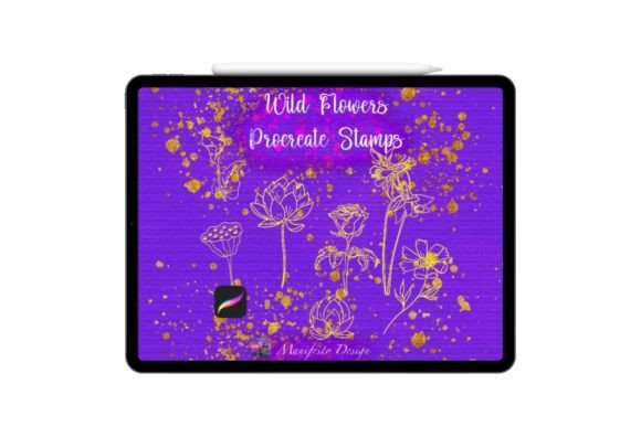 15 Beautiful Flowers Brush Stamps V 23