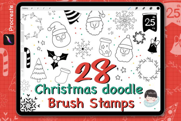 28 Procreate Christmas Stamps