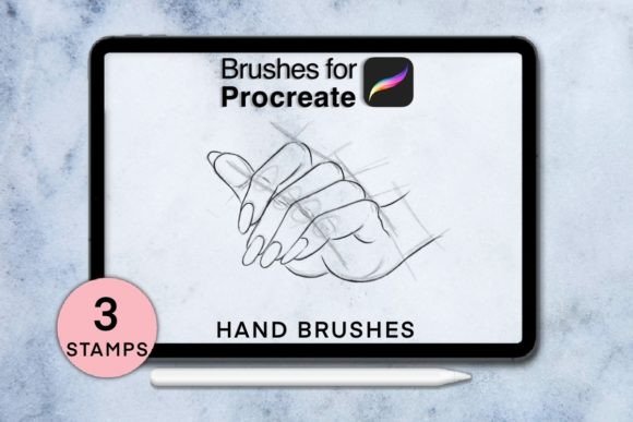 3 Hands Procreate Stamps Session 2: Elevating Digital Art with Instant Hand-Drawn Elements