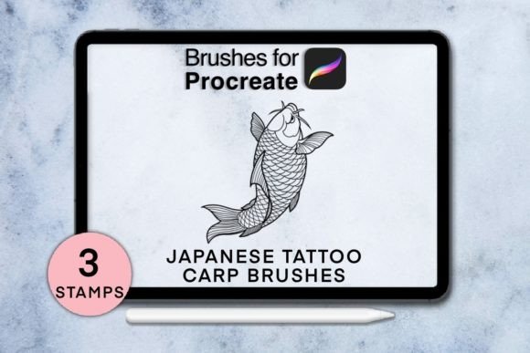 3 Japanese Procreate Stamps Session 12: Elevating Digital Ink Art