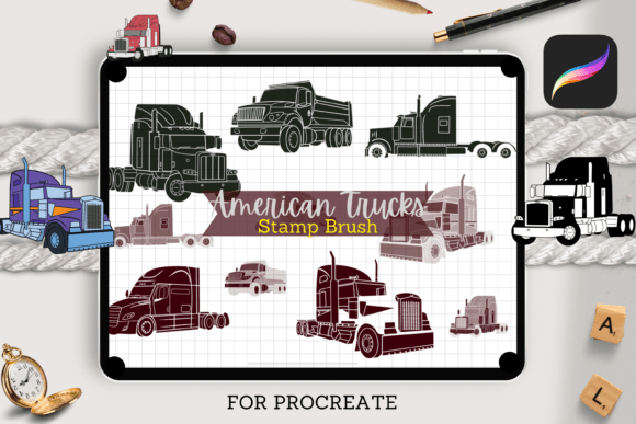 American Trucks Stamps for Procreate