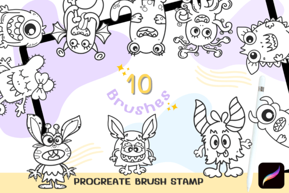 Cute Monster Procreate Brush Stamp: A Creative Shortcut for Digital Illustrators