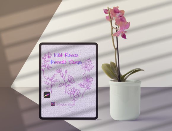 Enhance Your Digital Art with 15 Beautiful Flowers Brush Stamps V 22