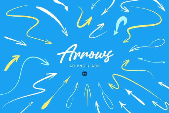 Enhance Your Visual Storytelling with 60 Hand Drawn Arrows - PNG and Stamps