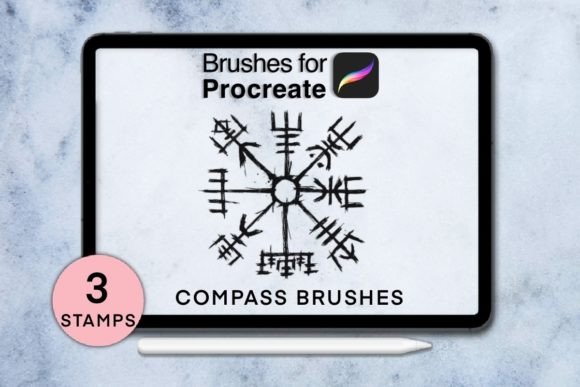 Evaluating 3 Old School Compass Procreate Stamps for Digital Illustration
