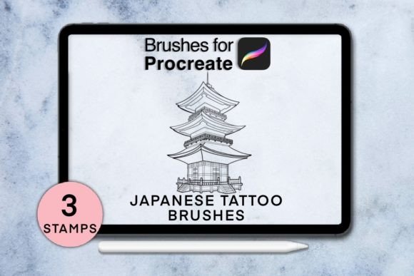 Mastering 3 Japanese Procreate Stamps Session 8 for Digital Tattoo Art