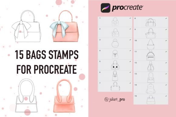 Streamlining Digital Fashion Illustration with Bags Stamps for Procreate